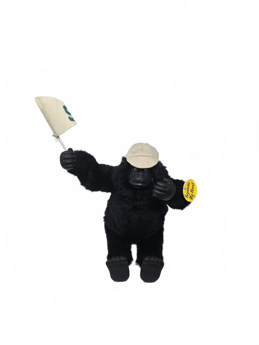 Michigan State Spartans gorilla plush with flag plays fight song